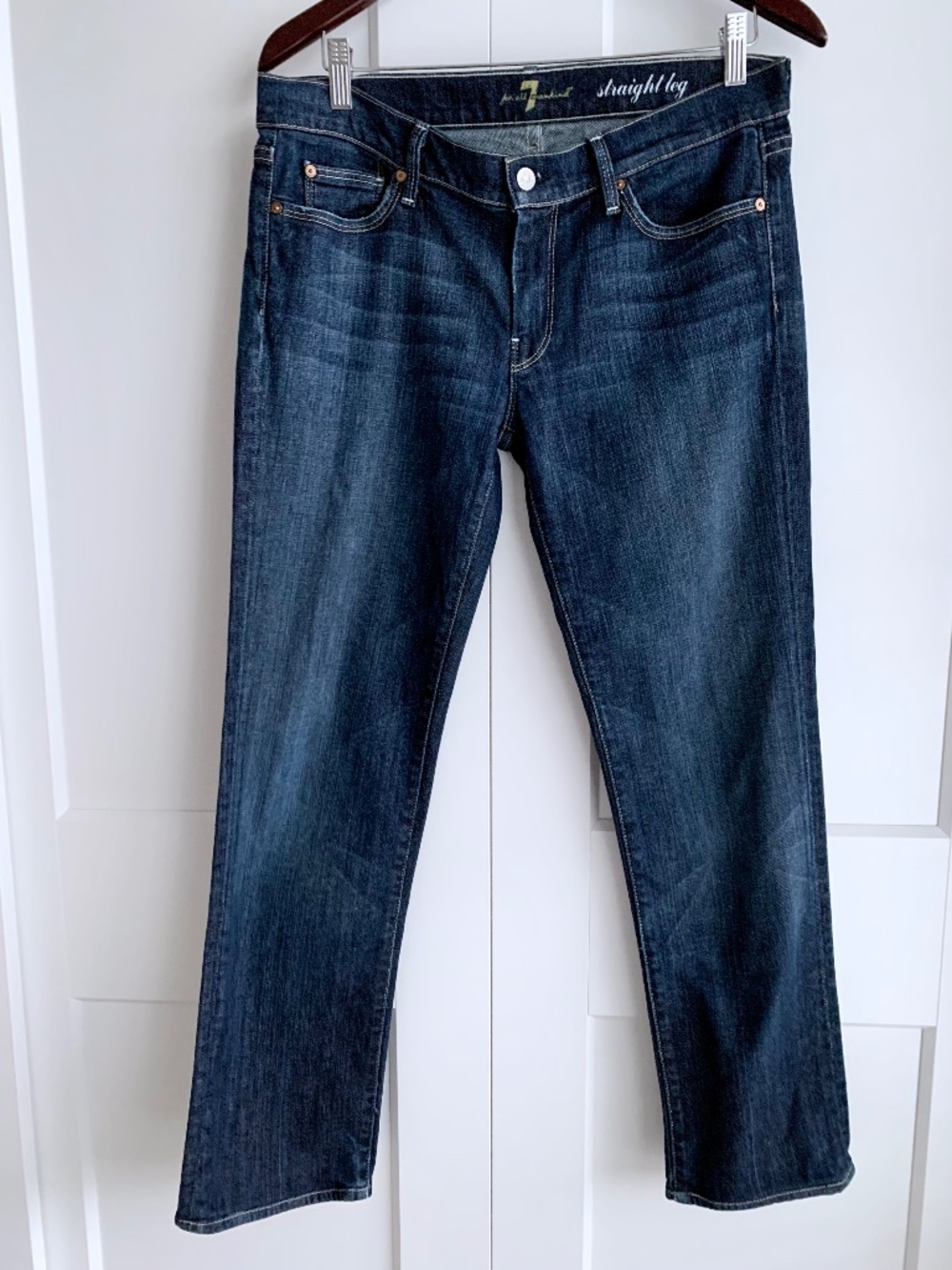 7 For All Mankind Straight Leg Jeans dark wash size 31 low rise